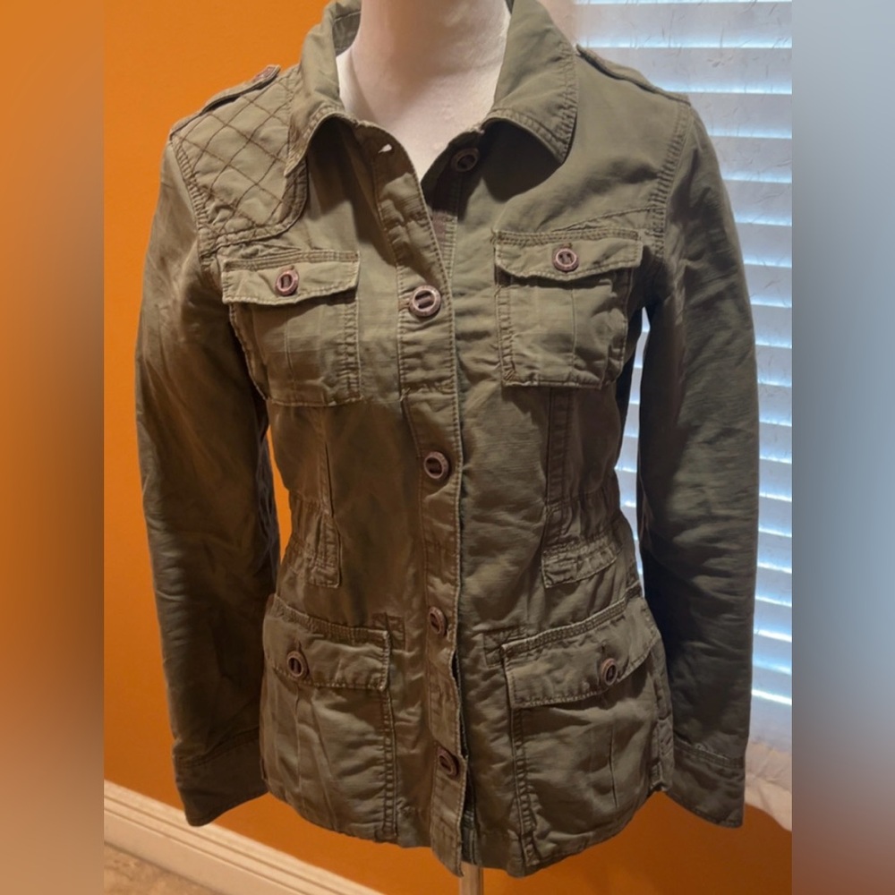 Eddie Bauer | Women’s Olive/Sage Green Utility Jacket Trench Coat Small - Picture 10 of 10